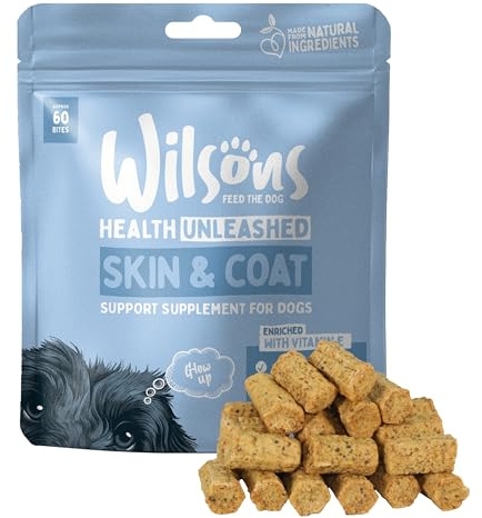Wilsons - Dog Skin Supplements, Natural Dog Supplement with Chicken and Vitamin E, Coat Supplement, Grain Free, Suitable for 4 Months + (180g)