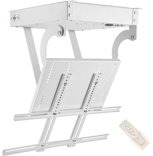 Soporte de techo motorizado para TV para pantallas de 24 y 75 pulgadas, soporte telescópico eléctrico para TV con función abatible de 0 90° soporta hasta 130 libras