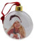 F8M2 Weihnachts-Fotokugel, personalisierbar, Fünf-Sterne-Kugel, Weihnachtsbaum-Anhänger