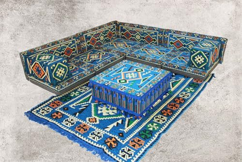 Arabisches Sofa, Majlis Sofa, Orientalische Sitzecke, Osmanlisches Sitz, Sark Kösesi, Kelim, Boden Sofa, Sitzkissen, Orientalische Sitzkissen