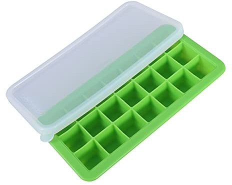 Cabilock 2stücke Eiswürfelschale Aus Silikon Mit Deckel Eiswürfelschalen Aus Lebensmittelechtem Material Für Bars Küchen Getränke Flüssigkeiten