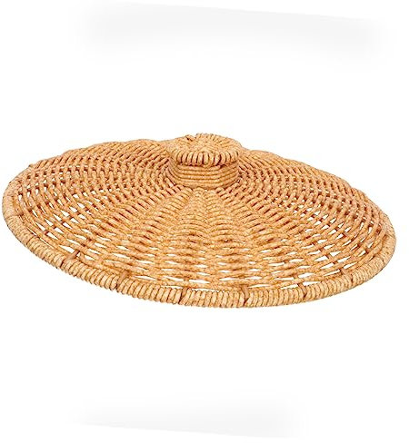 Amosfun Kunststoffabdeckung Für Abfalleimer Rattan Korb Deckel Ersatz Teil Für Zeitschriftenkorb Abdeckung Für Schmutzwäschekorb Runder Korb Mit Deckel