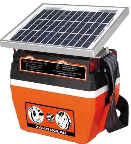 Pastor eléctrico con Placa SOLAR 5W Y Batería recargable de 12 V, Mod. ZAKO SOLAR PA133
