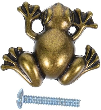 Homoyoyo Cute Frog Decorative Cabinet Knobs Fun Animal Drawer Pulls for Wardrobe Kitchen Furniture Easy Installation Metal Versatile for Boy Girl Adults