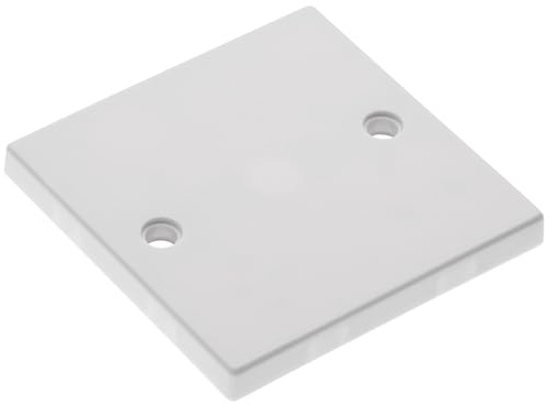 Single Blank Plate Cover 1 Gang Electrical Flat Wall Blanking White Plastic Moulded Square Shape Faceplate for Electrical Sockets Plugs Socket Flush Exposed Outlets Back Box