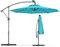 KOMFOTTEU LED Sonnenschirm 300cm x 230cm, Gartenschirm mit Handkurbel, Terrassenschirm mit Ständer 360° Rotation, Ampelschirm Knickbar Neigbar, Marktschirm ohne Schirmständer für outdoor (Türkis)