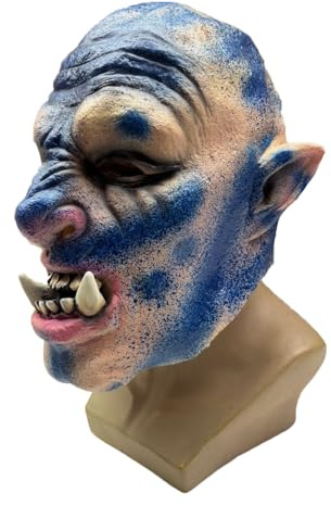 jokeshop Latex Orc Oger Troll Maske Fasching Kostüm Gruselige Fantasy Kreatur Charakter Halloween
