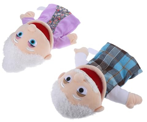 Sosoport 2 Stück Lebensechte Handpuppen Opa Oma Farbenfrohes Handspielzeug Für Kinder Pädagogisch Interaktiv Robustes Material Für Geschichtenzeit