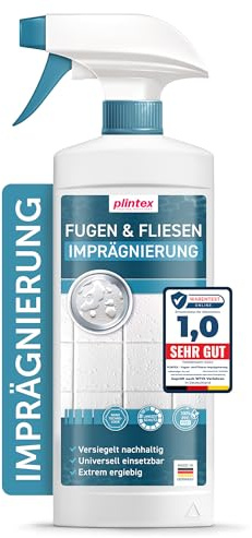PLINTEX® Fugen- und Fliesen Imprägnierung Spray 550ml für Dusche & Bad - Nano Fugenversiegelung mit Lotuseffekt gegen Kalk & Schmutz - Badezimmer Versiegelung transparent & geruchsneutral