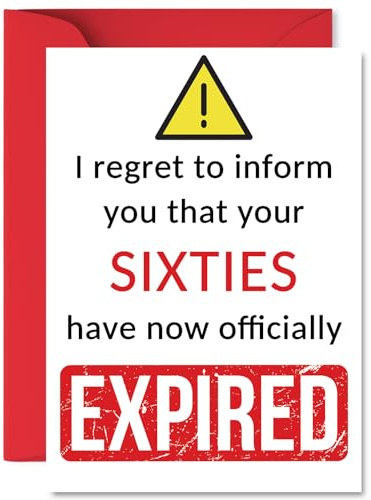 Funny 70th Birthday Cards for Women and Men, Your Sixties Have Expired | Happy Birthday Card for Her or Him Great Grandad Grandpa Grandma Granny, A5 Banter Joke Humour Bday Greeting Cards Gift