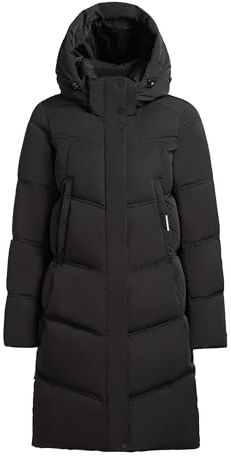 khujo - Damen - Wintermantel - Ainu - Ainu2 Steppmantel (DE/NL/SE/PL, Alphanumerisch, L, Regular, Regular, 200 BLACK)