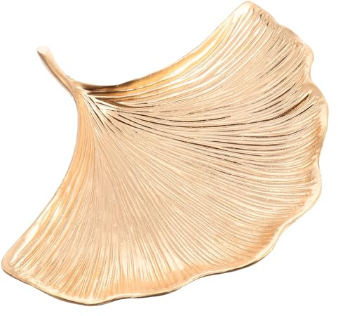 SUPVOX Plateau Bijoux Feuille De Ginkgo Plateau À Bijoux Portable 6.69X5.51X0.79In Conteneur De Rangement Pour Maison Voyage Voiture Shopping Décoration De Table