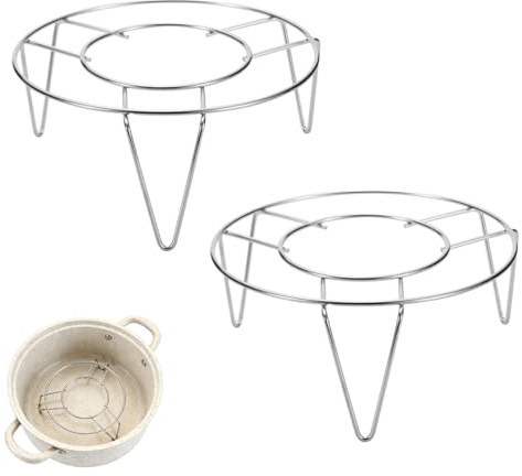 ARYIMYDP 2 Griglie Vapore in Acciaio Inox, Accessorio Multifunzione per Pentole Forno e Friggitrice, 16CM Diametro con Piedini Antiscivolo per cuocere, arrostire e cuocere a vapore