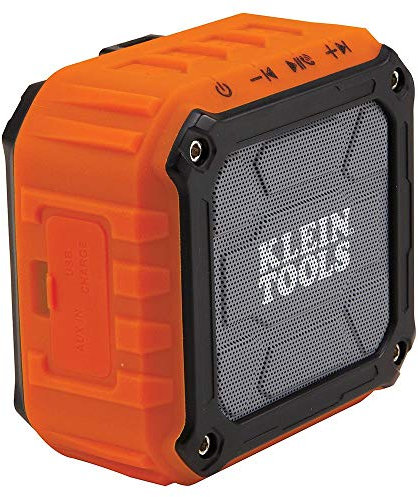 Wireless Speaker, Portable Speaker Plays Audio and Answers Calls Hands Free Klein Tools AEPJS1 , Orange