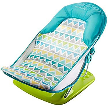 Summer Deluxe Baby Bather (rayas triangulares) - Soporte de baño para uso en el lavabo o bañera - Incluye 3 posiciones reclinables