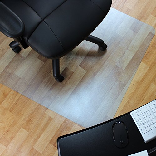 Marvelux 75 x 120cm (30 x 47) PVC Office Chair Mat for Hard Floors, Clear Floor Protector, Rectangular Non-Slip Vinyl Floor Protection Mat, Made in the UK