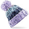 Beechfield Unisex Adults Corkscrew Knitted Pom Beanie Hat Strickmütze, Mehrfarbig (Lavender Fizz 000), Einheitsgröße