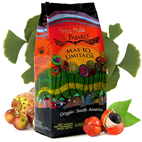 El Pajaro Mas IQ Limitada 1000g | Starker, Paraguayischer Mate-Tee | mit Gingko Biloba, Guarana, Camu Camu, Bacopa Monnieri, Kaktus
