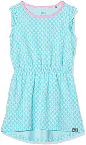 Jack Wolfskin Mädchen Lily Lagoon Kleid, Aquamarine All Over, 128