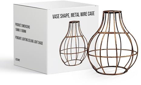 LEDSone Industrial Metal Wire lamp cage shadeLight Cage Guard New Edison Iron Vintage Ceiling Light Fitting Lamp Bulb Cage Bar Cafe Lampshade (Brushed Copper)