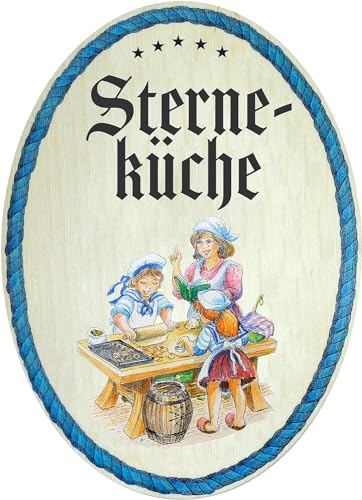 Kaltner Präsente Geschenkidee - Geschenkartikel Deko Türschild im Antik Design Dekoartikel Küche Sterneküche (18 x 13 cm)