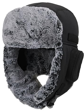 Winter Herren schottenkaro Pilotenmütze Flieger Ohrenklappen Hut Trapper Hunter Gitter warm hat Trappermütze Aviator Bomber