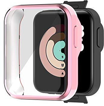 YHFZR Coque pour Xiaomi Mi Watch Lite, Ultra Mince Souple en Full-Covered Silicone Coque pour Xiaomi Mi Watch Lite, Rose