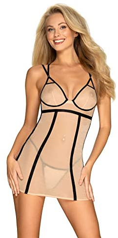 Obsessive Nude Chemise mit Streifendesign