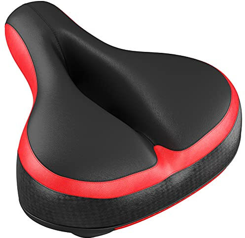WELLGRO breiter Fahrradsattel - Cityrad Sattel - ergonomischer Fahrradsitz - 25 x 20 x 12 cm (LxBxH) - gepolstert - Memory Schaum - Farbe wählbar