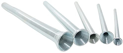 Set mit 5 Biegefedern aus Ferderstahl für 1/4 - 3/8 - 1/2 - 5/8 - 3/4 Kältemittelleitung/Kupferrohre von z.B. R32/R410a/R134a/R1234yf Split Klimaanlagen