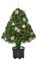 HOMCOM 2FT Pre-lit Artificial Christmas Tree Tabletop Multicoloured Fibre Optic Xmas Decoration w/LED Lights Pot Table Desk - Green