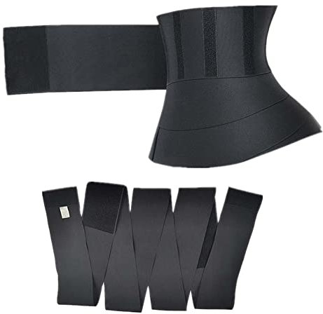 HKJHKJ Waist Trainer Women, Waist Cincher Belt Shapewear Sports Girdles Waist Trimmer Postpartum Belly Wrap Adjustable Comfortable Lumbar Waist Support Belt for Slimming，Fitness Workout, Unisex Black