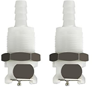 BBTUS 2pcs 1/43/85/16conexión rápida en forma de horquilla de mangueras de plástico, con válvula de cierre, conexión de desconexión rápida de montaje de panel (2 conexiones femeninas)(1/4)