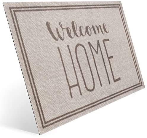 Entrando Fußmatte mit Welcome Home aus Polyamid, 50x75 cm - für die Haustür - innen und aussen, wetterfest, rutschfest - auch als Türdeko oder Einweihungsgeschenk