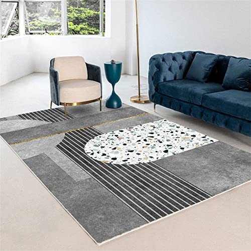 RUGMRZ Out Door Rug Garden Carpet Waterproof Modern Grey Marble Texture Customizable Anti-Mite Anti-Slip Outdoor Garden Rug 50 x 80 cm Washable Rugs