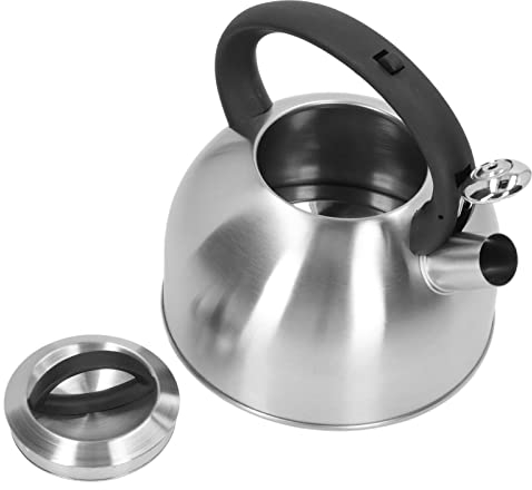 Bouilloire à thé Sifflante StoveTop 3L en Acier Inoxydable Bouilloire à thé en Acier Inoxydable Bouilloire à thé Chauffage Rapide Boutons à une Touche Bouilloire Sifflante avec Poignée Isolée pour la
