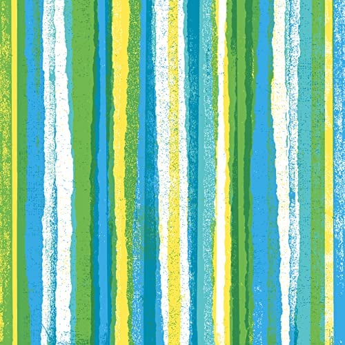 20 Servietten Sommerliche Streifen blau-grün | Muster | gestreift | Tischdeko | Decoupage | Serviettentechnik 33x33cm