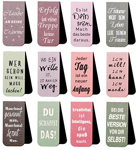 Magnet Lesezeichen Kinder Magnetlesezeichen Kind 12 Stück Magnete Sprüche Lesezeichen Buch Clip Markierung Bookmark for Reading Magnetic Magnetisch Book Marks Personalisiert für Jungen Mädchen