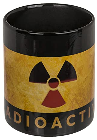Taza de café, taza de té, taza gigante para cocina, oficina, aprox. 300 ml, 9 x 8,5 cm, idea de regalo (taza radiactiva)