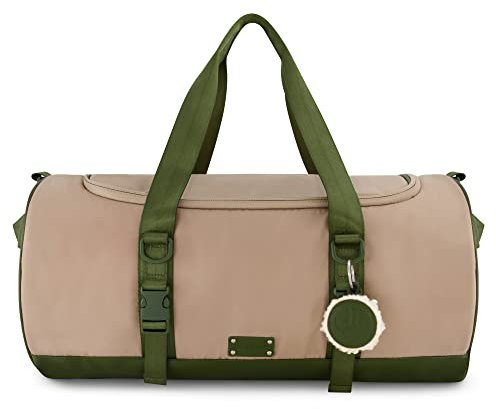 Bearpaw Damen-Reisetasche aus Nylon, für Sport, Abenteuer, Wochenenden, Übernachtung und Reisen, Oliv/Blatt für mich (Leaf It to Me), Large