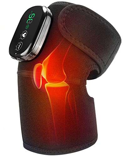 MOAJAZA Knee Massager with Heat and Vibration, Heating Pad for Knee Shoulder Elbow, Heated Knee Brace for Arthritis with Massage