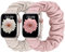 CeMiKa 2pack Bracelets Compatible avec Bracelet Apple Watch 38mm 40mm 41mm, Elastique Ajustable Scrunchie Bande pour iWatch Bracelet Series 9 8 7 6 5 4 3 2 1 SE, Femmes Hommes, Lumière stellaire/Rose