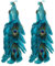MODUDY 2pcs Large Artificial Peacock Ornaments Decorative Hanging Ornaments,Glitter Christmas Peacocks Bird Ornaments with Long Feathers Tail for Xmas Tree Decoration(#1)