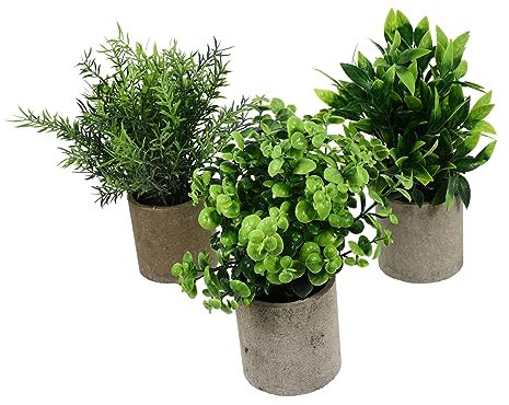 Warmhm 3stücke Künstliche Pflanzen Teilig Realistische Topfpflanzen Deko Für Schreibtisch Und Wohnraum Pflegeleicht Lebendige Farben Für Pflanzenliebhaber Gießen