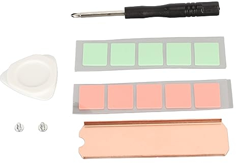 GOWENIC M.2 2280 SSD Kupfer-Kühlkörper, NVMe 2280 SSD-Kühlkörper, Laptop-Kupfer-Kühlkörper mit Silikon-Thermopad für M.2 2280 NVMe SSD