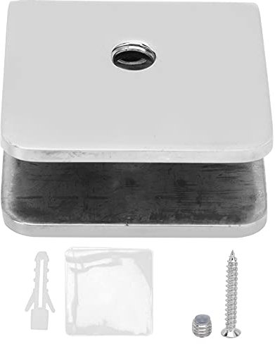 Pince à Verre, Pince à Verre De Douche, Clips à Verre en Acier Inoxydable, Clip De Fixation De Verre Carré 45x48 Mm, Support De Pince De Porte De Salle De Bain pour Verre De 8 à 12 Mm