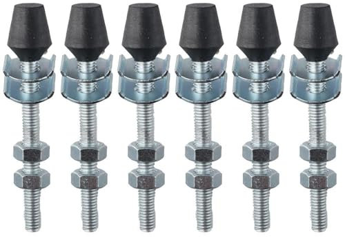 napkery Lot de 6 vis à bascule M10 x 110 mm avec embout arrondi en caoutchouc noir et acier au carbone