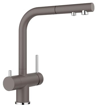 BLANCO FONTAS-S II Filter | Küchenarmatur in vulkangrau | Hochdruck | Mit herausziehbarem Schlauch | Rückflussverhinderer | Gesicherte Wasserqualität & wassersparend | Filter wird zusätzlich benötigt