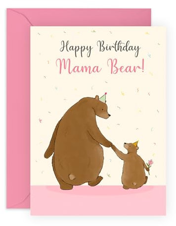 CENTRAL 23 Geburtstagskarte für Mama – Happy Birthday Mama Bär – Tier-Geburtstagskarte – Grußkarten für Frauen – Geschenke für Frauen – Geschenke von Sohn, Tochter, Ehemann – kommt mit lustigen