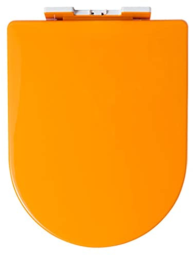 Heavy Duty Soft Close Quick Release Toilet Seat for Bathroom Family, Ergonomic Design with Adjustable Hinges, 6 Colors Available (Color : Orange, Size : OneSize)